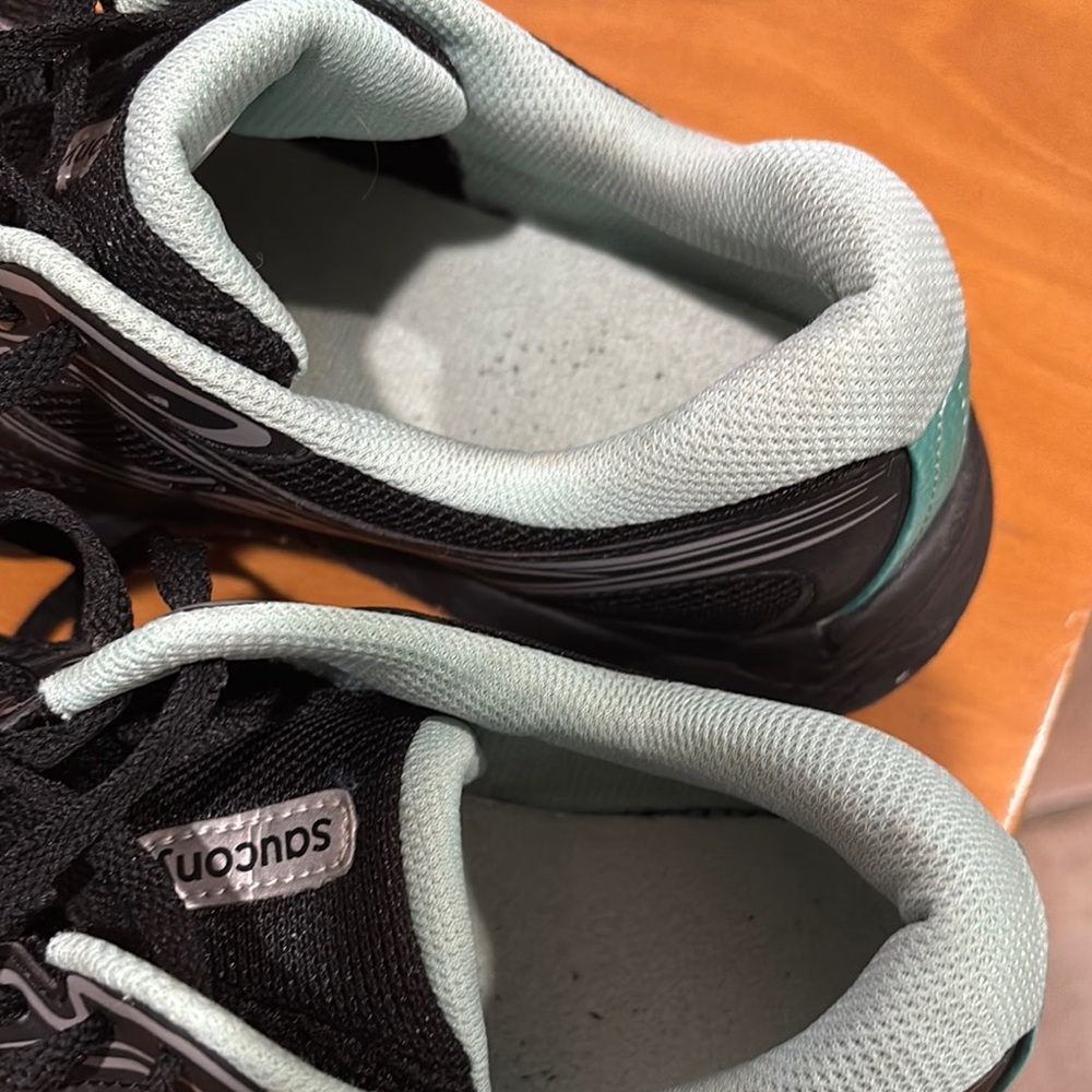 Saucony Black and Light Green Running Shoes - Picture 3 of 15